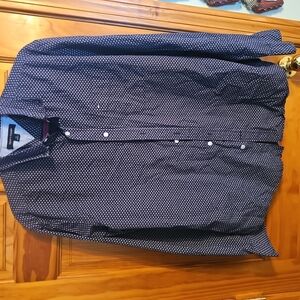 Men's Tommy Hilfiger Navy Blue Patterned Shirt